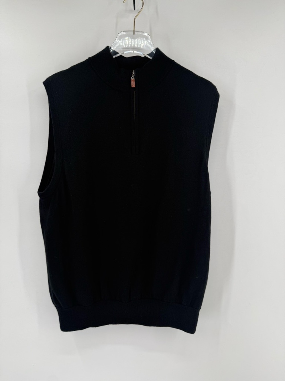 Peter Millar Vest Mens Medium 1/4 Zip Merino Wool size large